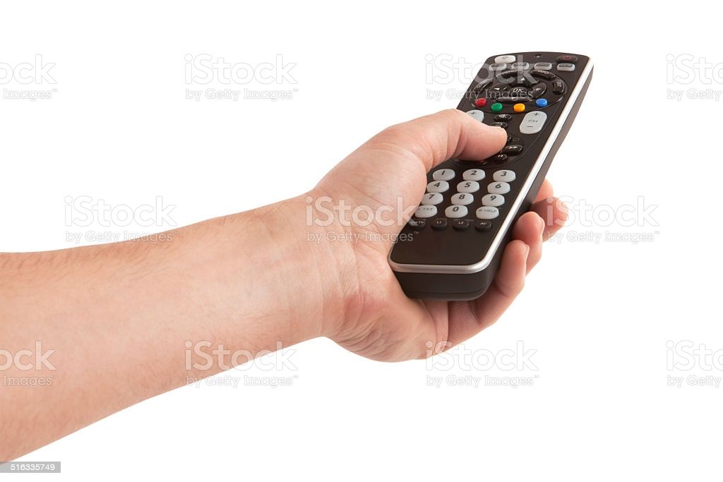 Person Hand Holding Remote Control Stock Photo - Download Image Now - iStock
