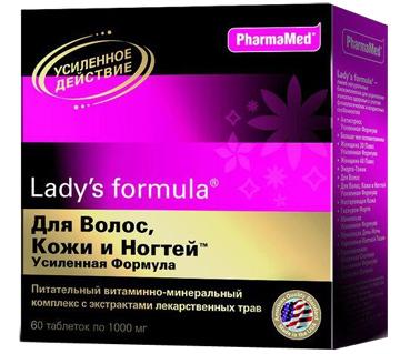 Lady-S hiuksille, iholle ja kynsille, parannettu koostumus